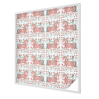 Glas in lood raamfolie Kleurrijke paarden