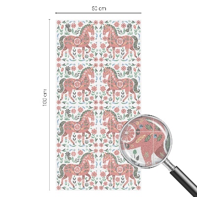 Glas in lood raamfolie Kleurrijke paarden