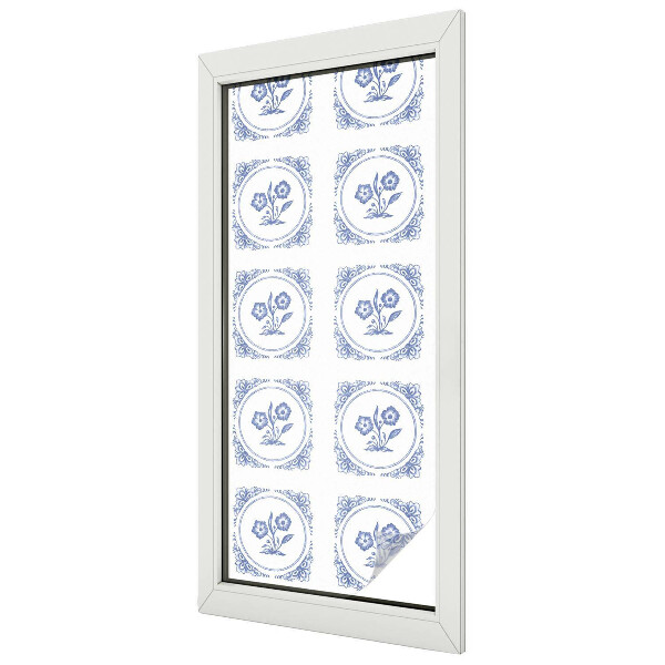 Zelfklevende raamfolie glas in lood Delicate bloemen