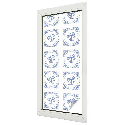 Zelfklevende raamfolie glas in lood Delicate bloemen