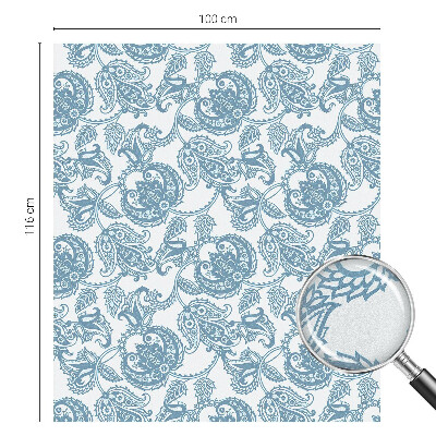 Glas in lood folie voor raam Blauwe ornamenten