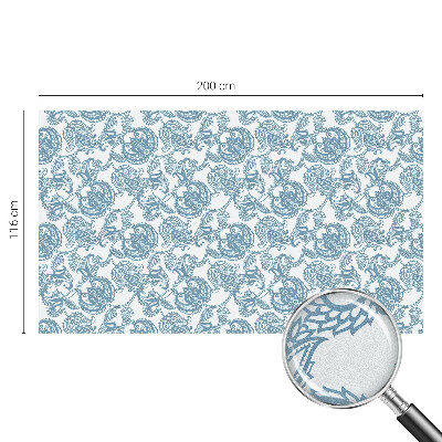 Glas in lood folie voor raam Blauwe ornamenten