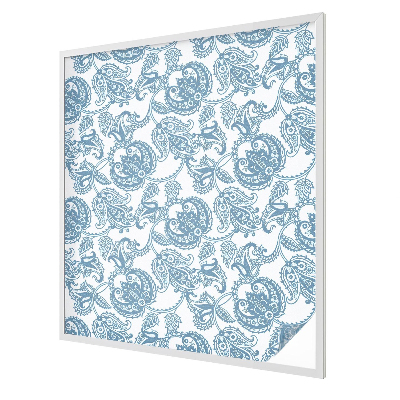 Glas in lood folie voor raam Blauwe ornamenten