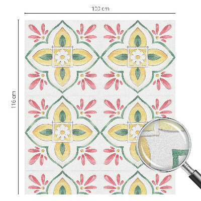 Melkglas folie met glas in lood effect Bloemenornament