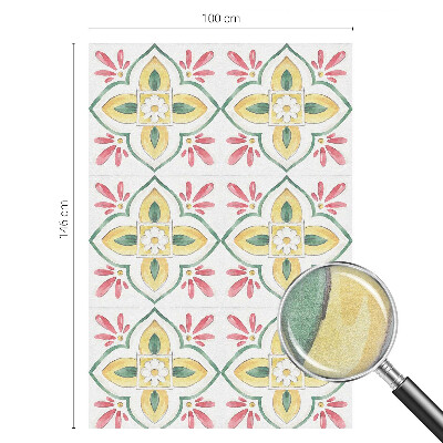 Melkglas folie met glas in lood effect Bloemenornament