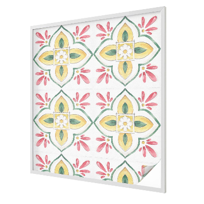 Melkglas folie met glas in lood effect Bloemenornament