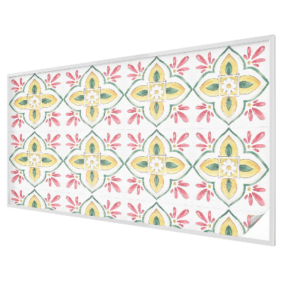 Melkglas folie met glas in lood effect Bloemenornament