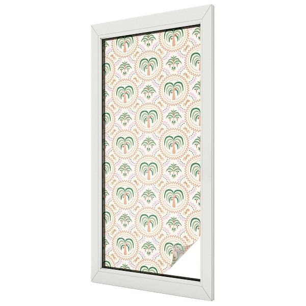 Glas in lood folie voor raam Exotische palmbomen