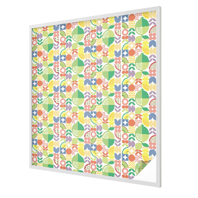 Glas in lood folie voor raam Kleurrijke vruchten