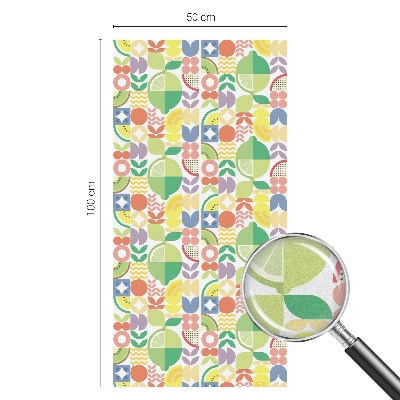 Glas in lood folie voor raam Kleurrijke vruchten