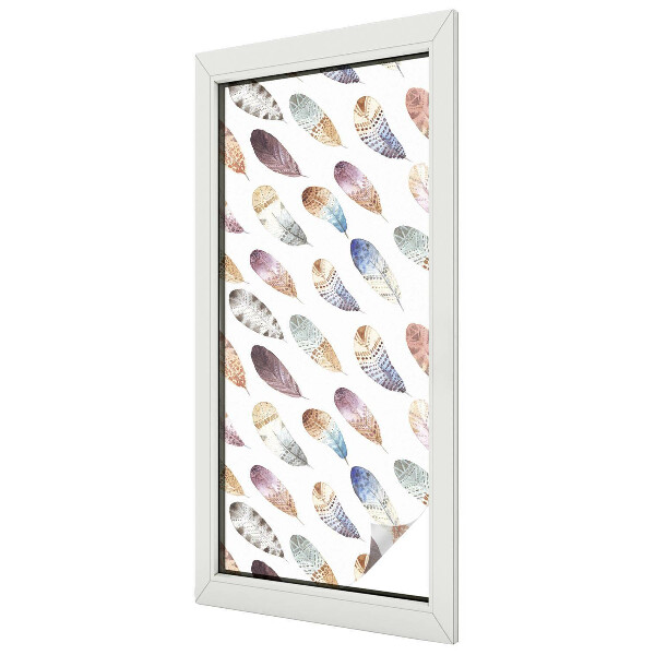 Glas in lood raamfolie Boho veren