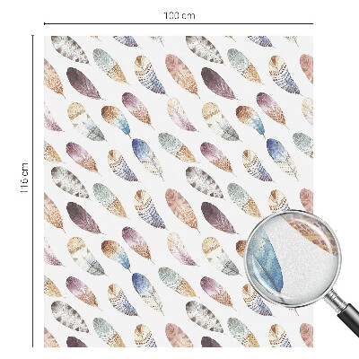 Glas in lood raamfolie Boho veren