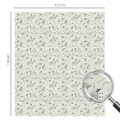 Glas in lood folie voor raam Een idyllisch dorpje