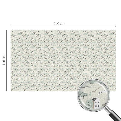 Glas in lood folie voor raam Een idyllisch dorpje