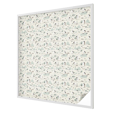 Glas in lood folie voor raam Een idyllisch dorpje