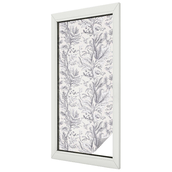 Glas in lood folie voor raam Bladeren en vlinders