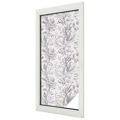 Glas in lood folie voor raam Bladeren en vlinders