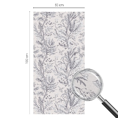 Glas in lood folie voor raam Bladeren en vlinders