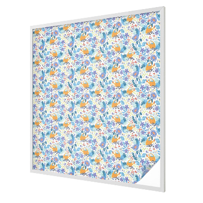 Glas in lood folie voor raam Plantenmotief