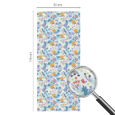 Glas in lood folie voor raam Plantenmotief