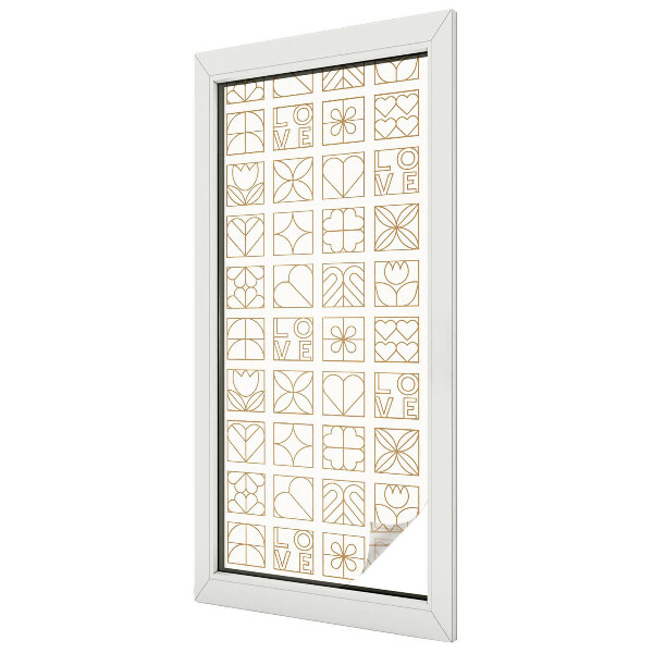 Zelfklevende raamfolie glas in lood Geometrische liefde