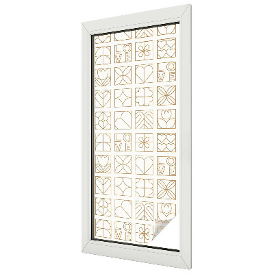 Zelfklevende raamfolie glas in lood Geometrische liefde