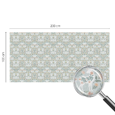 Melkglas folie met glas in lood effect Hertenbloemen