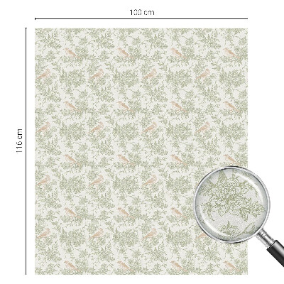 Zelfklevende raamfolie glas in lood Vogels planten