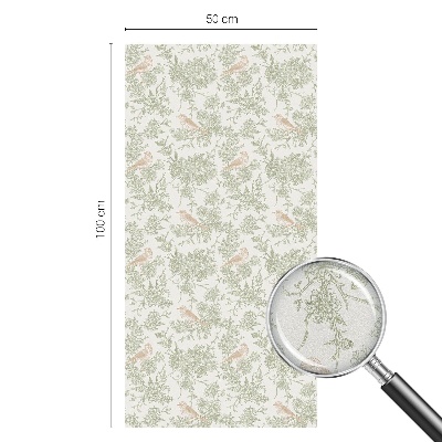 Zelfklevende raamfolie glas in lood Vogels planten