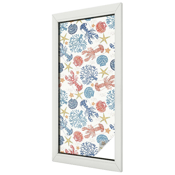 Glas in lood folie voor raam Rivierkreeftkoralen