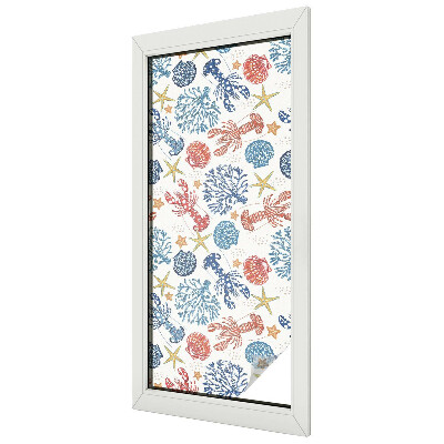 Glas in lood folie voor raam Rivierkreeftkoralen