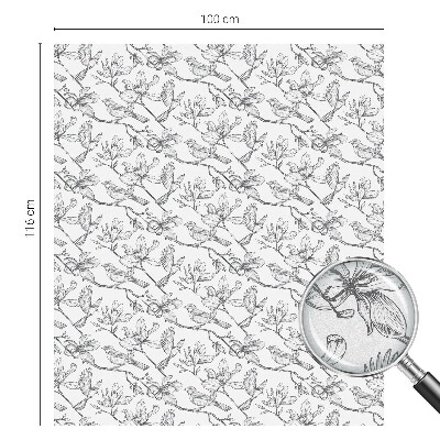 Glas in lood raamfolie Vogels en bloemen
