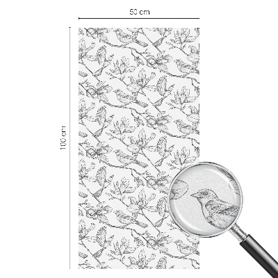 Glas in lood raamfolie Vogels en bloemen