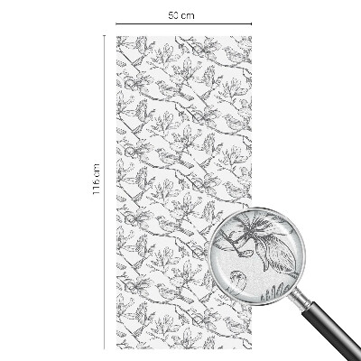 Glas in lood raamfolie Vogels en bloemen