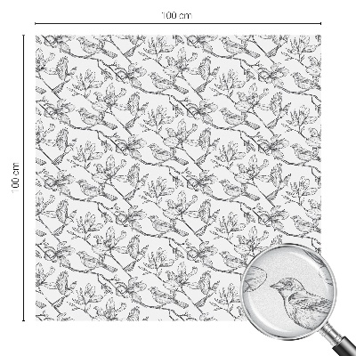 Glas in lood raamfolie Vogels en bloemen