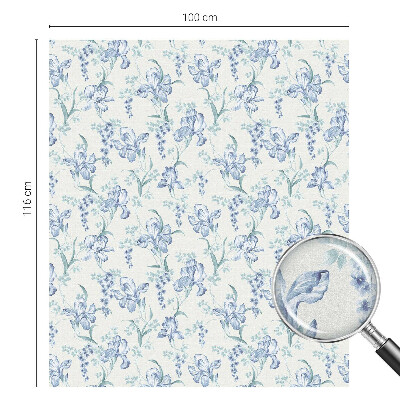 Glas in lood folie voor raam Blauwe bloemen