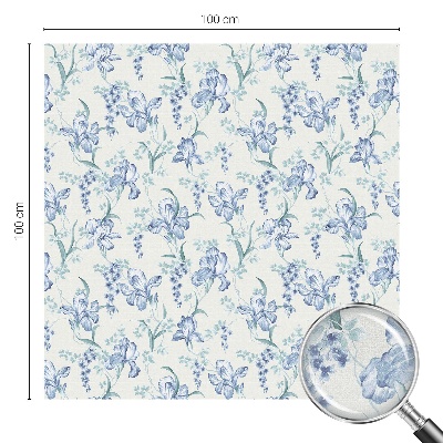 Glas in lood folie voor raam Blauwe bloemen