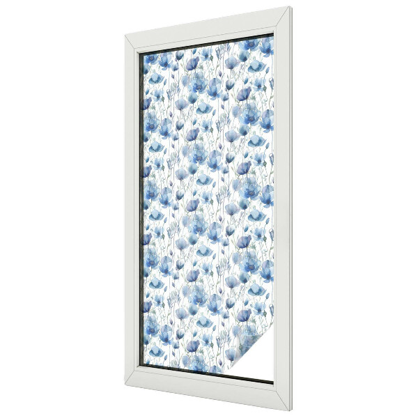 Melkglas folie met glas in lood effect Aquarelbloemen