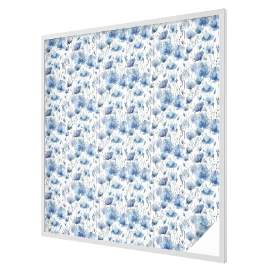 Melkglas folie met glas in lood effect Aquarelbloemen