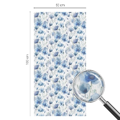 Melkglas folie met glas in lood effect Aquarelbloemen