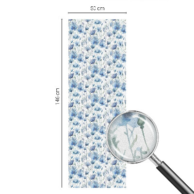 Melkglas folie met glas in lood effect Aquarelbloemen