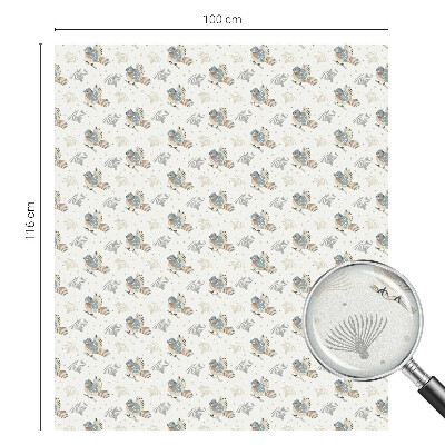 Melkglas folie met glas in lood effect Vogels patroon