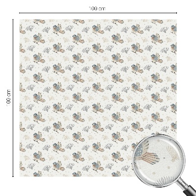 Melkglas folie met glas in lood effect Vogels patroon