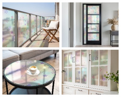 Glas in lood folie voor raam Regenboogpatronen