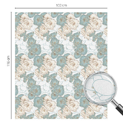 Glas in lood folie voor raam Delicate bloemen