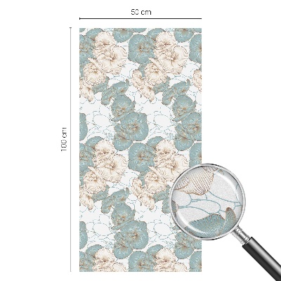 Glas in lood folie voor raam Delicate bloemen