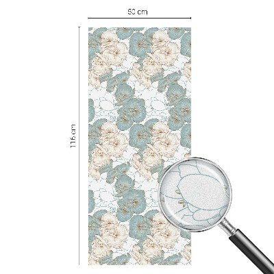 Glas in lood folie voor raam Delicate bloemen