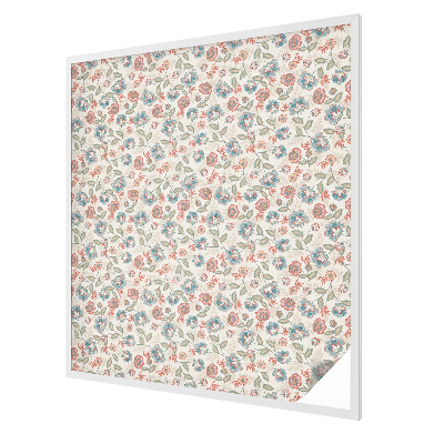 Melkglas folie met glas in lood effect Bloemenpatroon