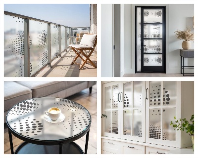 Glas in lood folie voor raam Gestippelde cirkels