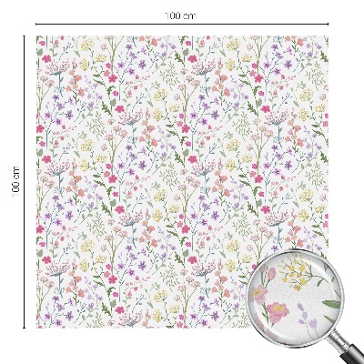 Zelfklevende raamfolie glas in lood Bloemenweide